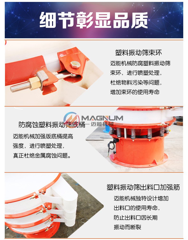 醋酸鈉塑料振動篩細節圖